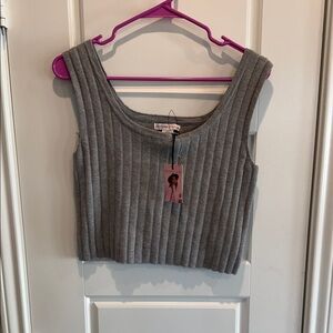 Sincerely Jules Gray Ribbed Women's Top